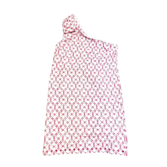 J. Crew Eyelet One-shoulder Mini Dress pink white cotton lined embroidered 6 - Picture 1 of 10